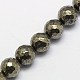 Chapelets de perles de pyrite naturelle  G-L031-8mm-03-2
