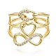 alentine's Day Brass Micro Pave Clear Cubic Zirconia Cuff Rings RJEW-S044-126-NF-3