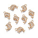 Brass Micro Pave Clear Cubic Zirconia Charms KK-S359-091-RS-1