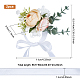 シルクの手首  プラスチック製の模造花付き  結婚式のための  パーティーの装飾  ビスク  585~590mm AJEW-WH0241-13A-2