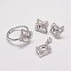 Sterling Silver Pendants & Ear Studs & Rings Jewelry Sets SJEW-P083-01-1