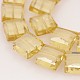 Cube Electroplate Rainbow Plated Glass Beads Strands EGLA-P003-F01-2