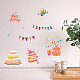 8 лист 8 стиля торт ко дню рождения ПВХ водонепроницаемые наклейки на стену DIY-WH0345-082-6