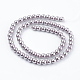 Brins de perles rondes en verre teinté écologique HY-A002-6mm-RB017-2