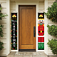 Panneau de polyester suspendu de noël pour les décorations de bienvenue du porche de la porte d'entrée du bureau à domicile HJEW-WH0011-20A-7