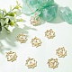 Beebeecraft 10Pcs/Box 18K Gold Plated Chakra Energy Charms Hollow Flower Yoga OM OHM Pendants Charms Craft Supplies for DIY Necklace Bracelet Earrings Jewelry Making STAS-BBC0001-24-5