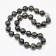 Natürliche schwarze Holz Spitze Stein Perlen Halsketten G-T015-E02-1