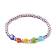 Pulsera elástica con perlas de vidrio redondas BJEW-JB07073-2