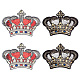 BENECREAT 4Pcs 2 Styles Crown Shape Embroidery Sequins Patches DIY-BC0006-74-1