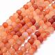 Frosted Natural Carnelian Beads Strands G-F372-6mm-1