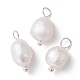 3 abalorio de patata con perlas naturales de 3 colores. PALLOY-JF02199-2