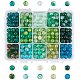 Set di perle di vetro crackle bicolore CCG-PH0003-07-1