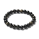 Natürliche golden glänzende Obsidian Perlen Stretch Armbänder&nbsp;BJEW-K212-B-020-6