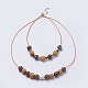 Korean Waxed Polyester Cord Two-Tiered Necklaces NJEW-JN02145-2