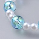 Pulseras de acrílico transparente imitación perla estiramiento niños BJEW-JB04575-03-2