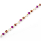 Chaînes en perles de verre rondes manuelles pour fabrication de bracelets et colliers AJEW-JB00065-03-2