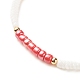 Bracelet en perles de rocaille de verre BJEW-JB08199-03-4