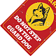防水ポリ塩化ビニールの警告サインのステッカー  単語の長方形  犬の模様  25x17.5cm  5個/セット DIY-WH0237-006-4
