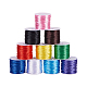 PandaHall 10 Color 2mm Satin Rattail Cord String Nylon Trim Silk Cord for Friendship Bracelet NWIR-PH0001-40B-1