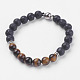 Natural Lava Rock Beads Stretch Bracelets BJEW-I241-13K-1