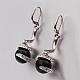 Helix & Ball Tin Alloy Czech Rhinestone Dangle Earrings For Women EJEW-BB12138-D-4