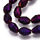 Chapelets de perles en verre électroplaqué EGLA-R045-12x8mm-04-3