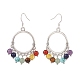 Natural & Synthetic Mixed Gemstone Chandelier Earrings EJEW-TA00105-2