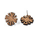 Accessoires de boucles d'oreilles en bois de noyer MAK-N032-036-3