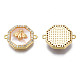 Brass Micro Pave Clear Cubic Zirconia Connector Charms KK-N233-153-3