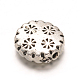 Alliage séparateurs perles de style tibétain rondes plates TIBEB-ZN25285-AS-RS-1