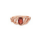 SHEGRACE Vogue Design Natural Red Tourmaline Sterling Silver Finger Ring JR74A-2
