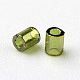 TOHO日本のシードビーズ  透明なガラスラッパビーズ  丸い穴  染め  金色の光沢のある緑茶  2x1.7~1.8mm  穴：1mm  約600個/10g X-SEED-F001-C2mm-457-2
