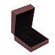 Square Leather Pendant Necklace Gift Boxes with Black Velvet LBOX-D009-06A-3