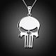 Fashion Silver Plated Brass Cable Chain Skull Pendant Necklace NJEW-BB00372-2