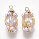 Pendenti di perle imitazione plastica abs X-KK-T038-445G-1