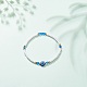 Mauvais œil en résine et bracelet extensible en perles acryliques pour femme BJEW-JB08609-04-2