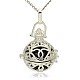 Silver Color Plated Brass Hollow Round Cage Pendants KK-J240-05S-1