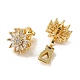 Rack Plating Real 18K Gold Plated Brass Sunflower Shape Clip-on Earrings EJEW-B034-05G-2