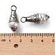 手作りのチベットスタイルの天然真珠のペンダント  真鍮のパーツと合成ターコイズ  ティアドロップチャーム  アンティークシルバー  26.5x10mm  穴：4mm KK-G473-05AS-3
