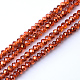 Baking Painted Faceted Glass Rondelle Bead Strands DGLA-S089-4mm-L5-1