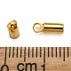 真鍮製コードエンドパーツ  ニッケルフリー  ゴールドカラー  9x3.5mm  穴：1.5mm  3mm内径 X-EC038-NFG-3