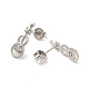 Rack Plating Brass Micro Pave Clear Cubic Zirconia Violin Stud Earrings EJEW-F301-26-3