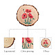 CREATCABIN Red Poppy Flower Printed Natural Round Wood Slices 4.3 Inch Rustic Wooden Undrilled Pieces Circular Tree Trunk Discs Log Coaster Art Decor Holiday Ornaments for Home Living Room Bedroom AJEW-WH0363-008-3