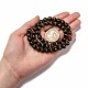 Rondes obsidienne naturelle perles sculpté mani padme de l'om hum brins G-L275-06-8mm-4
