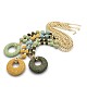 Trendy Donut Lava Rock Pendant Necklaces NJEW-G130-02-1