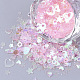 装飾アクセサリー  ポリ塩化ビニールのプラスチック製のスパンコール/スパンコールビーズ  混合図形  ピンク  1.5~6.5x1.5~7x0.4mm PVC-S035-019-1