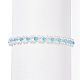 Bracelet en perles de coquillage et fleur de verre avec petit cœur en laiton BJEW-TA00109-1