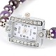 Rectangle Alloy Rhinestone Electronic Watch Bracelets BJEW-JB01737-03-2