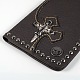 Men's Cross with Skull Rivet Studded Leather Wallets ABAG-N004-02-3