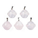 Pendentifs de quartz rose naturel PORC-T132-053E-1